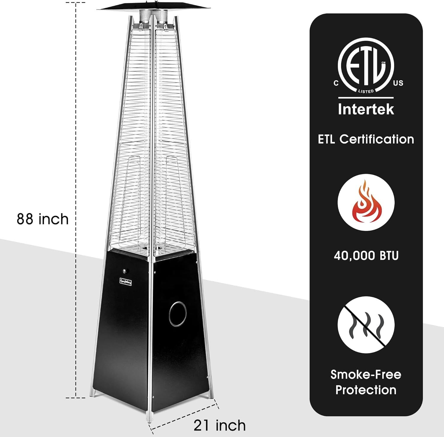 LEGACY HEATING Delta X5 Pyramid Patio Heater, 40,000BTU Outdoor Patio Heater Doba